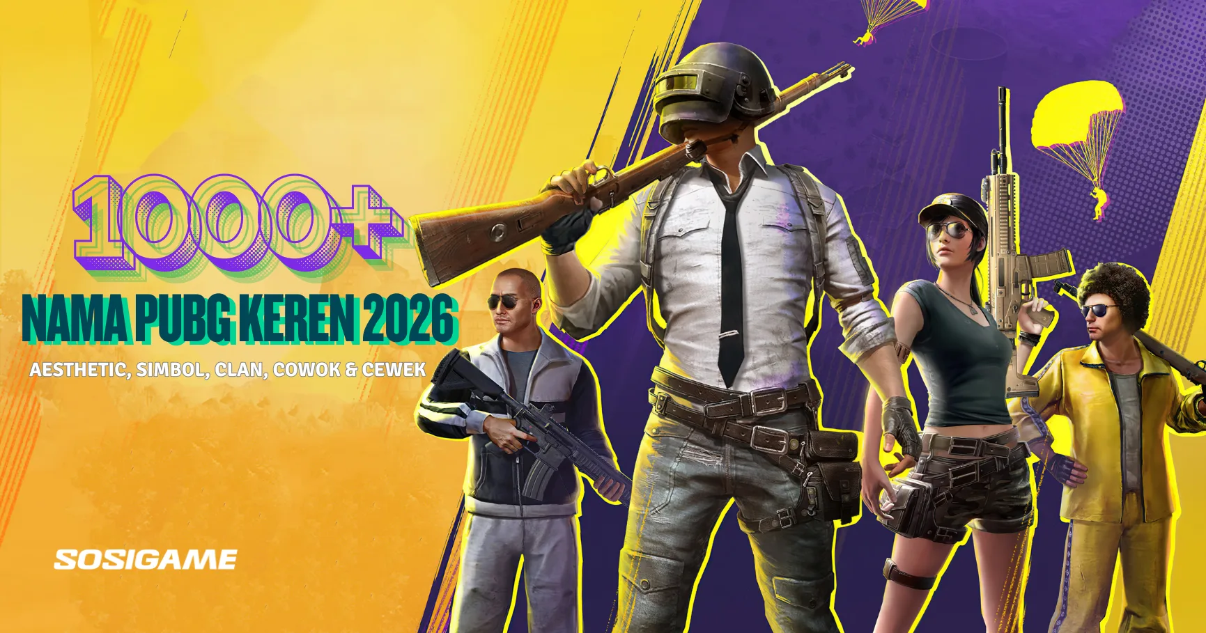1000+ Nama PUBG Keren 2026: Aesthetic, Simbol, Clan, Cowok & Cewek - Blog SOSI GAME - Platform Top Up Game Terpercaya | Harga Kompetitif, Kilat & Aman